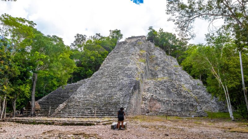 Pyramide Nohoch Mul in Coba beim Ausflug nach Coba und Tulum